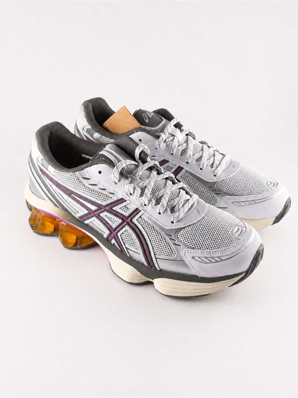 Size 7.5M/9W- ASICS Gel Fluent Gray Sherbet Running Shoes with Purple Accents